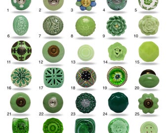 Decorative Green Door Knob, Kitchen Cupboard, Drawer Pulls, Dresser Drawer or Living Room Cabinets, Unique Green Lim Green Designs