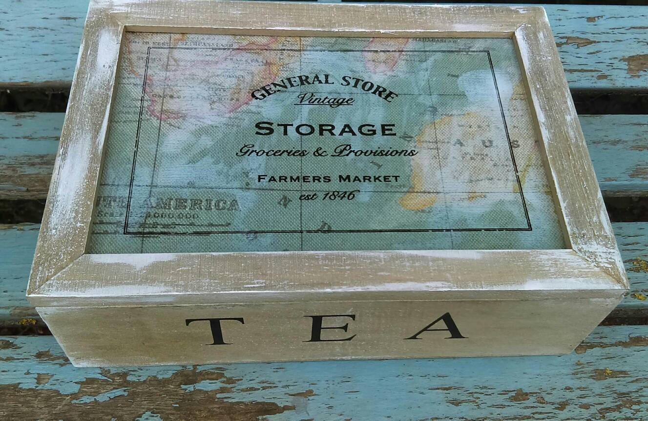 Tea bags boxBox for tea with 6 compartmentTravel tea