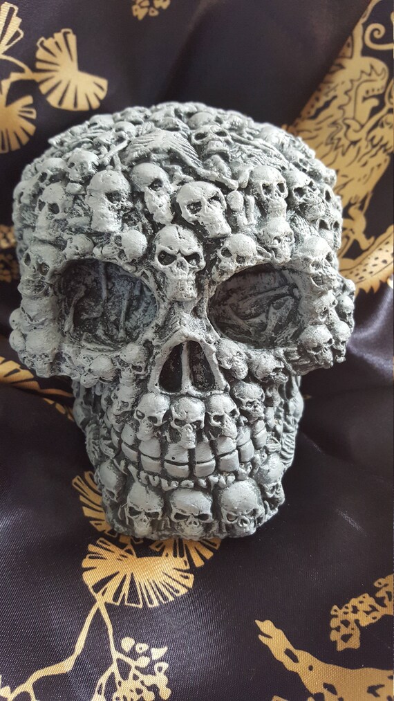 Cement Hand Painted Skull Of Skulls Statue