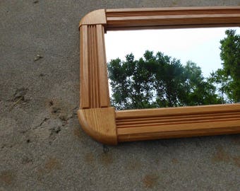 Large Oak Art Deco Wall Mirror