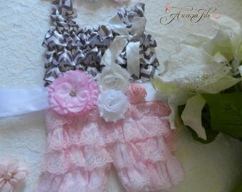 Baby Romper, Baby Girl Romper, Girl Lace Romper, Lace Romper, Baby Lace Romper, Petti Romper, Lace Romper Baby, Newborn Headbands