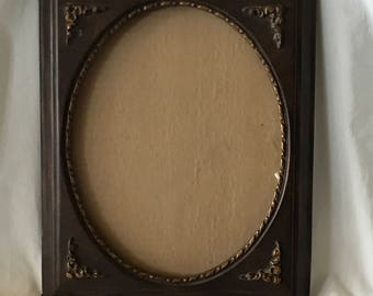 M006 Faux wood picture oval picture frame wall or table top 8x10, 2lbs