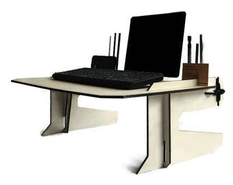 Laser cut wood bed desk,laptop desk,laptop lap desk,lapdesk,geek,laptop table,tablet lap desk,ipad lap desk,bed tray,lap table,standing desk