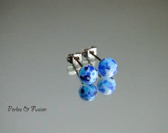 Earrings glass Lampwork * art * tones Blues