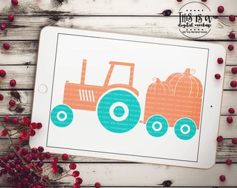 Pumpkin Patch svg, Tractor svg, Fall svg File, Fall Cut File, Tractor Cut File, eps, dxf, png Cut Files for Silhouette for Cricut