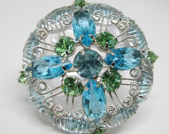 Vintage Rhinestone Jewelry - "Juliana" Brooch Pin - Verified - Delizza & Elster - Book Piece