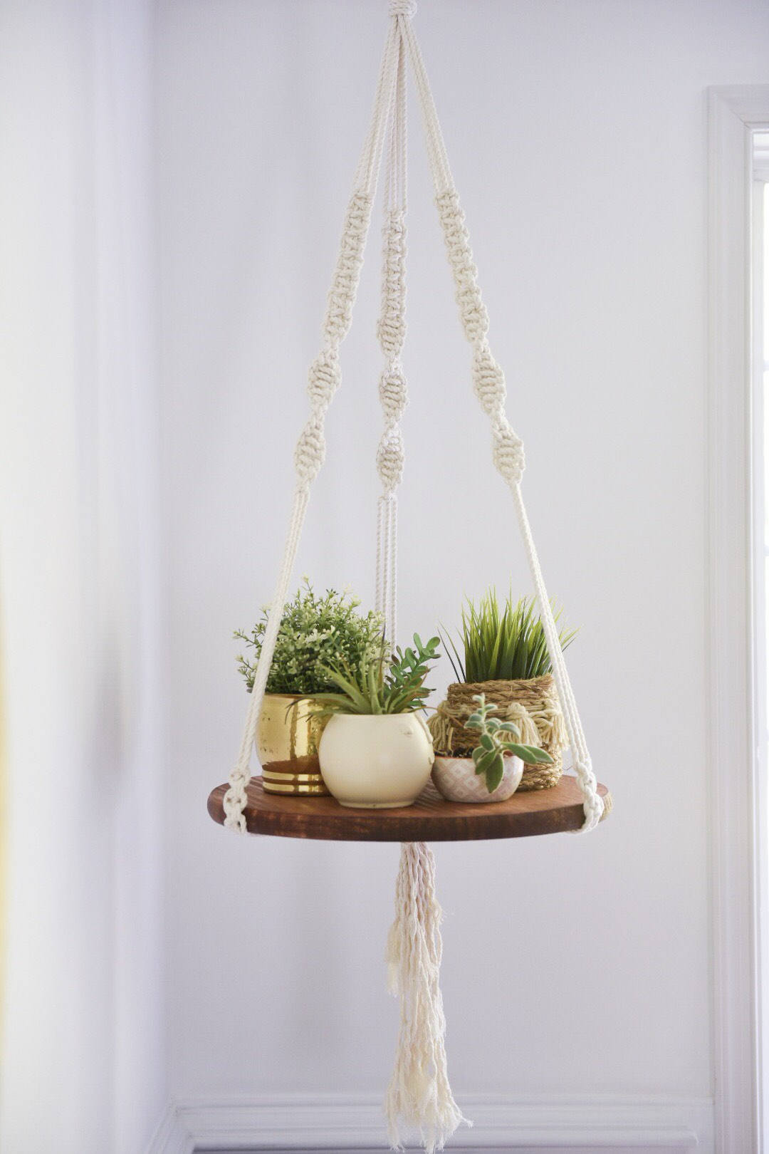 MACRAME hanging shelf macrame shelf round hanging shelf