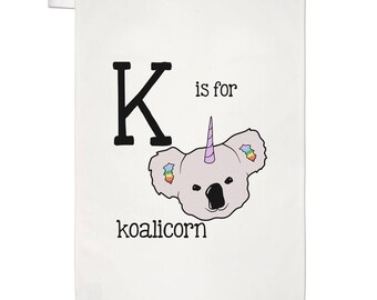 Letter K Is For Koalicorn Tea Towel Dish Cloth