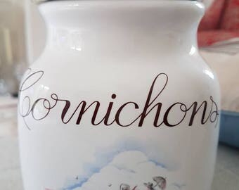 French 'Cornichons' Pickle Jar