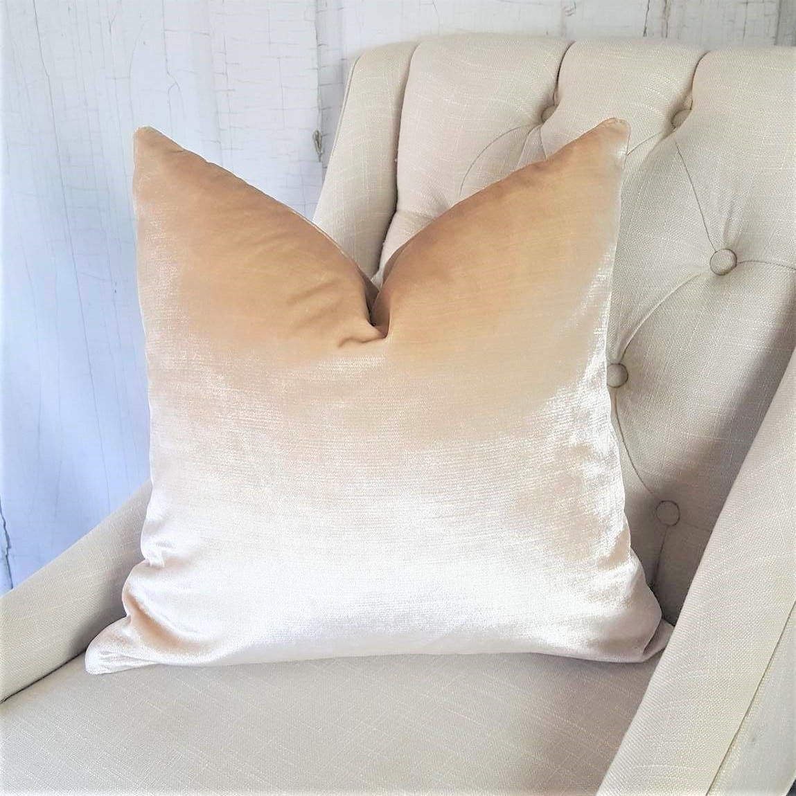 Velvet Pillows Tan Designer Accent Throw Covers 24x24
