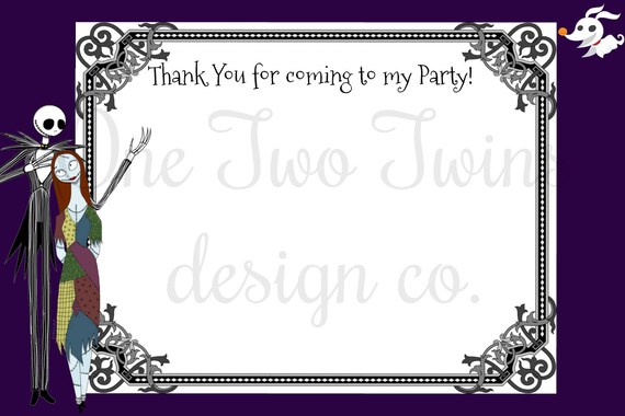 Nightmare Before Christmas Thank you Card