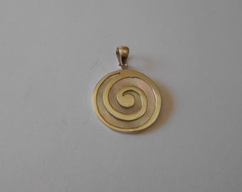 Handmade Sterling 925 silver and mother of pearl pendant.