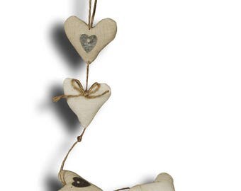 Garland of hearts fabric length 60 cm
