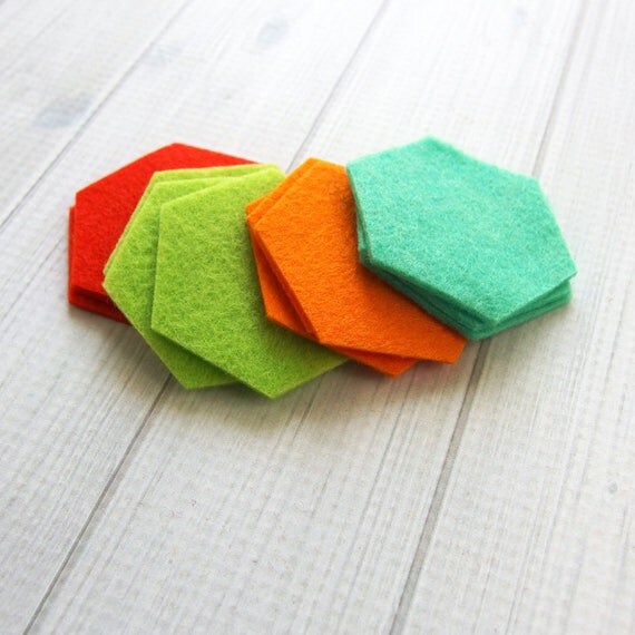 Felt Hexagons 1inch Die Cut Felt Shapes Your Choice of