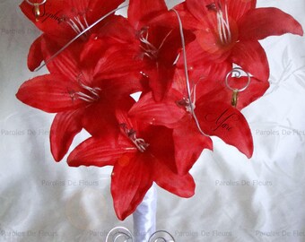 bouquet of bride/door alliances red Lily like to customize color choice