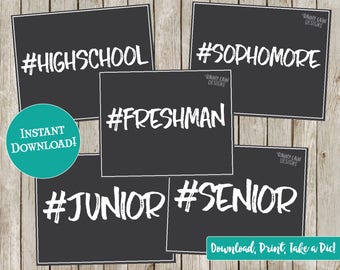 First Day of High School Sign, 1st Day of High School Chalkboard, Back to School Sign, Photo Prop, Freshman, 9th, Sophomore, Junior, Senior