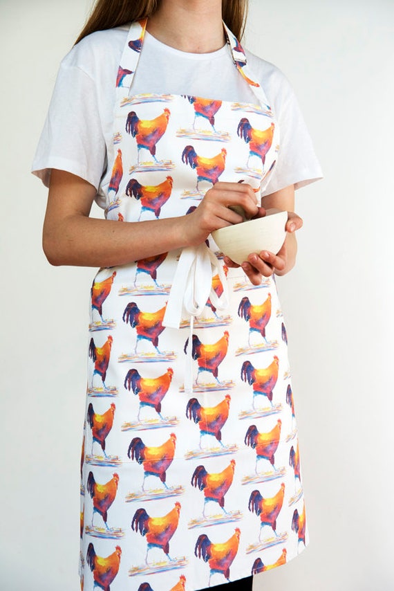 Aprons with roosters on cockerels on aprons chickens on