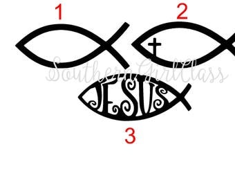 Jesus Fish Decal- 3 Design Choices! | Christian Fish | Vinyl Decal | YETI | Car Decal | Window Decal | Phone Decal | Spiritual Decal