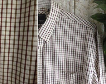 Vintage LONG SLEEVE SHIRT Men Size Extra Extra Large xxl 18 18 1/2Hardly Worn Cotton Blend Short Sleeve Dress Work Business Casual Big Tall