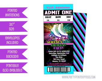 Roller Skating Invitation - 80s Roller Skate Invite - Pink Roller Skating Birthday Invitation - Roller Skate Party Invite - Skating Invite