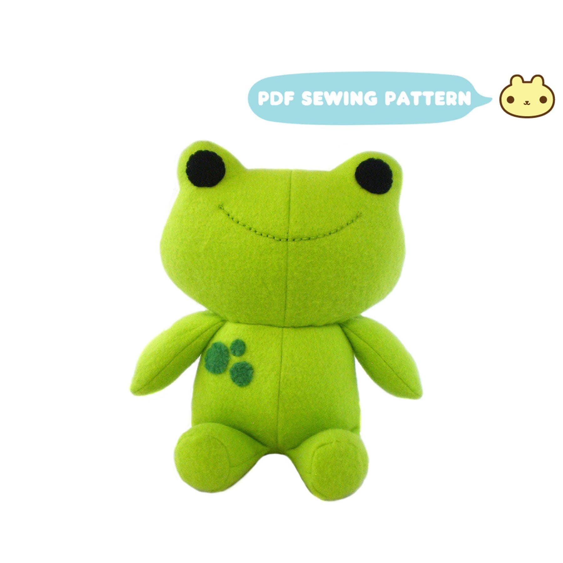side frog plush template