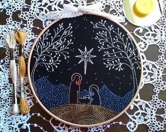 Embroidery kit - embroidery hoop art - Nativity - Hand Embroidery - traditional embroidery kit. - embroidery kit beginner