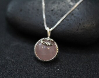 Sterling Silver Rose Quartz Snake Necklace, Sterling Serpent Necklace, Sterling Snake Necklace, Snake Jewelry, Serpent Jewelry, Pink Quartz