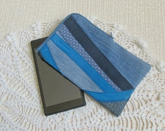 Navy blue jean Phone pouch Phone case iPhone 6 case iPhone 7 case iPhone pouch Blue pouch Phone wallet gift for sister Gift for girlfriend