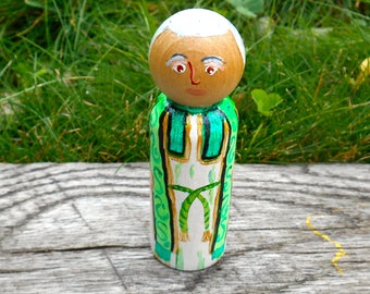 St. John Vianney, Wooden Peg Patron Saint, Cure of Ars, Confirmation Gift, Miniature Saint, Catholic Priest Gift, Patron of Priests