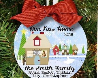 Christmas Ornament, New Home Ornament, Moving Christmas, Personalized Ornament, Xmas Ornament, Christmas Gift, Family, Holiday Gift