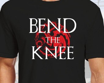 GOT Bend the Knee Black Cotton Crew Neck Tshirt