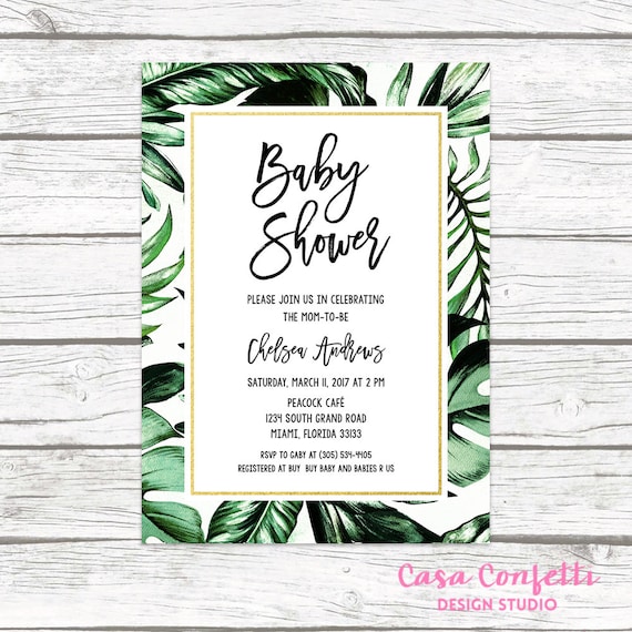 Tropical Baby Shower Invitations 1