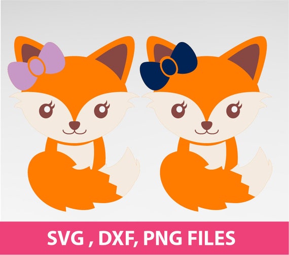 Instant Download Fox Baby Fox Girl cutting file SVG