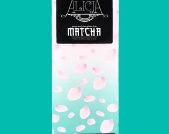 Matcha - White Postcard Chocolate Bar - Handmade, Artisan, 100 grams, Unique Flavors - Green Tea, Matcha Powder, Japan, Earthy, Vanilla