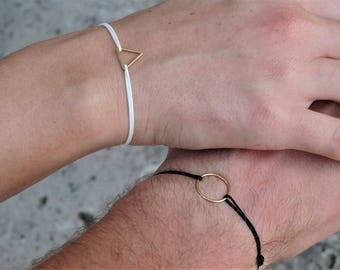 Friendship bracelets gold couple bracelet relationship bracelets geometric bracelets couple gift for boyfriend couples jewelry wedding gift