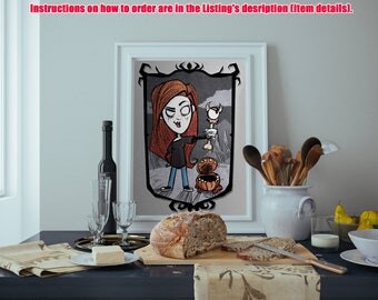 Don't Starve style. Custom drawing. Couple portrait. Dont Starve Together. Couple portrait. Family portrait. Game.Art. Illustration. Chester