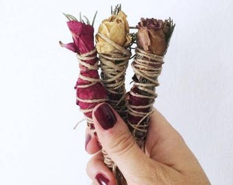 Set of three Smudges Floral Stick
