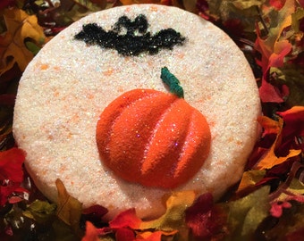 New! Happy Fall Y'all Bath Bomb - XXL; Pumpkin bath bomb; marshmallow bath bomb; Gorgeous Bath Art; Fall Bath Bomb; Halloween bath bomb