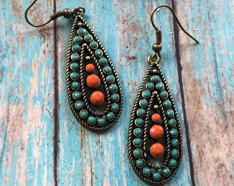 Southwest Boho Earrings, Southwest Jewelry, Boho Jewelry, Boho Earrings, Southwestern Earrings, Hippie Jewelry