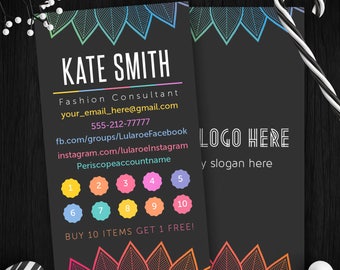 Vertical Lula Punch Cards, Free Fast Personalize, Home Office Approved, Vertical Punch Card, Free Leggings, Buy 10, For lularoe Retailer