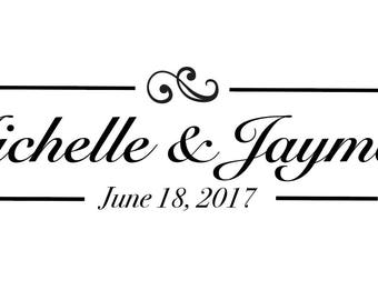 Custom Names Bride and Groom Wedding Logo Gobo Light