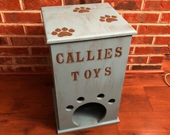 dog toy bin metal