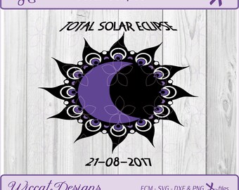 Solar eclipse svg, eclipse svg, Sun svg, Moon svg, mandala moon svg, scanncut eclipse, svg for cricut, dxf cut file, svg solar eclipse