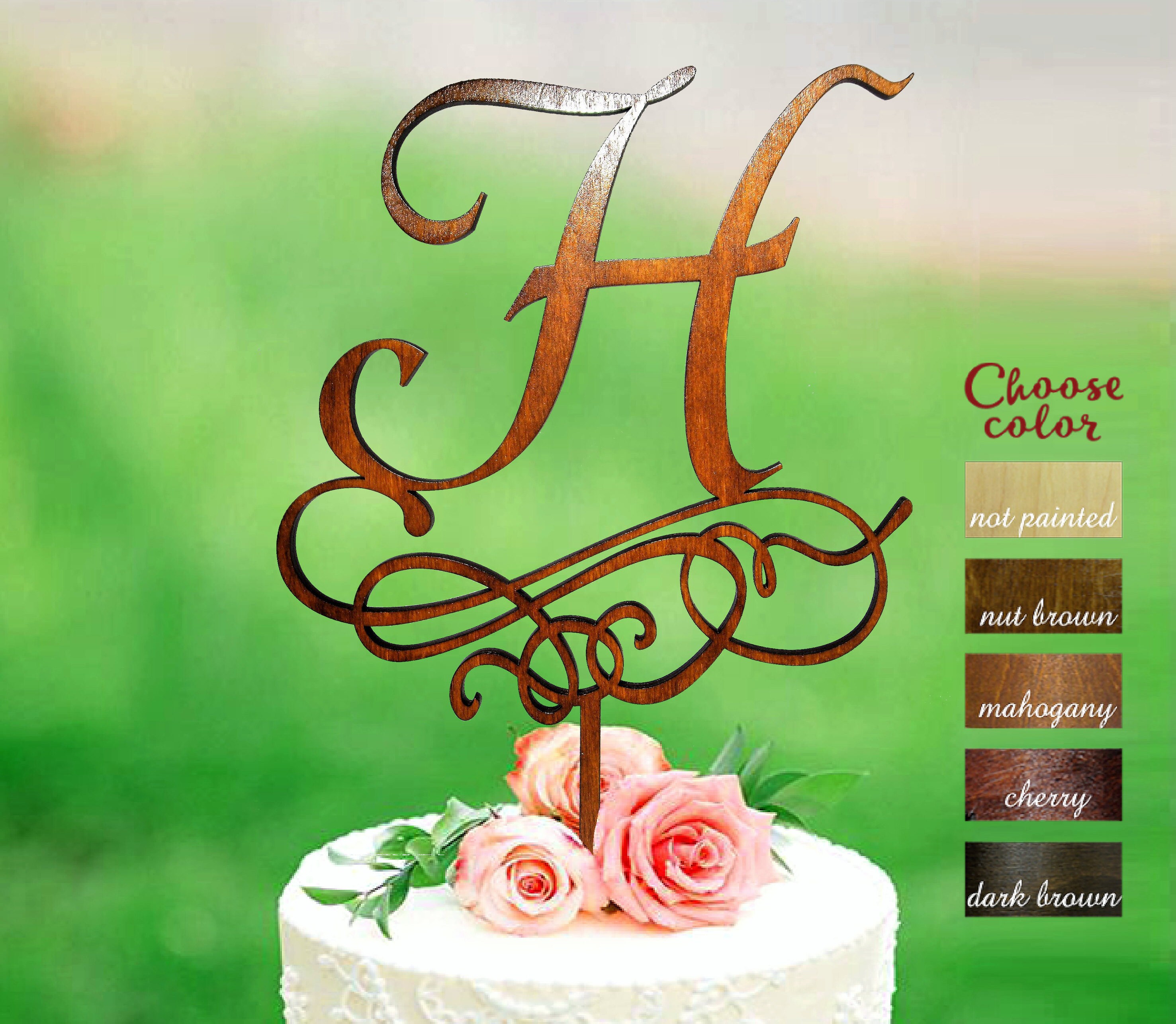 Letter H Cake Topper Wedding Rustic Letter H Cake Topper Wedding Rustic