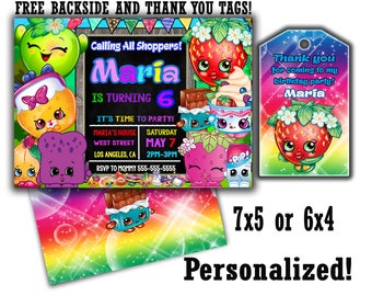 Shopkins invitation, Shopkins invite, Shopkins invites Shopkins invitations Shopkins thank you tags Shopkins kit Shopkins theme Shopkins