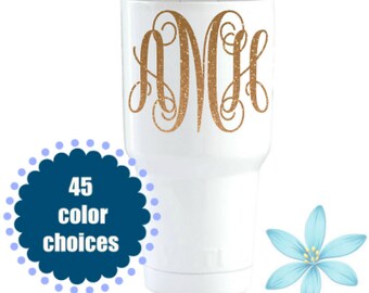 Monogram Decal, Monogram Tumler Decal, Monogrammed Sticker, Yeti Monogram, Cup Decal, Monogrammed Sticker, Decal For Women, Initials Decal