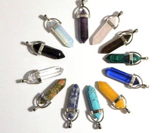 Crystal Necklace, Crystal Choker, Crystal Pendant, Crystal Point Necklace, Healing Crystal, Quartz Crystal, Gemstone Necklace, Crystal Point
