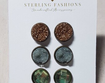 Rustic Earth Tones - Earring Stud Set
