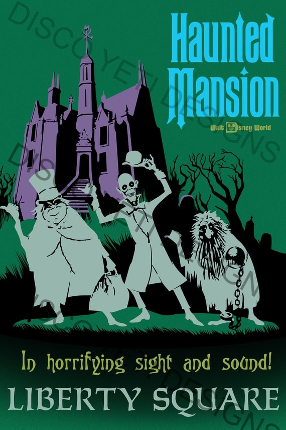 Vintage Disney World WDW Haunted Mansion Poster