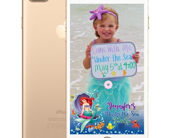 Little Mermaid/Beauty and the Beast/Frozen/Toy Story/Minions and Trolls Kid's Birthday SnapChat Filter